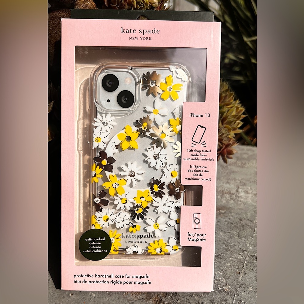 kate spade new york Protective Hardshell Case iPhone 13 - Yellow Floral Medley